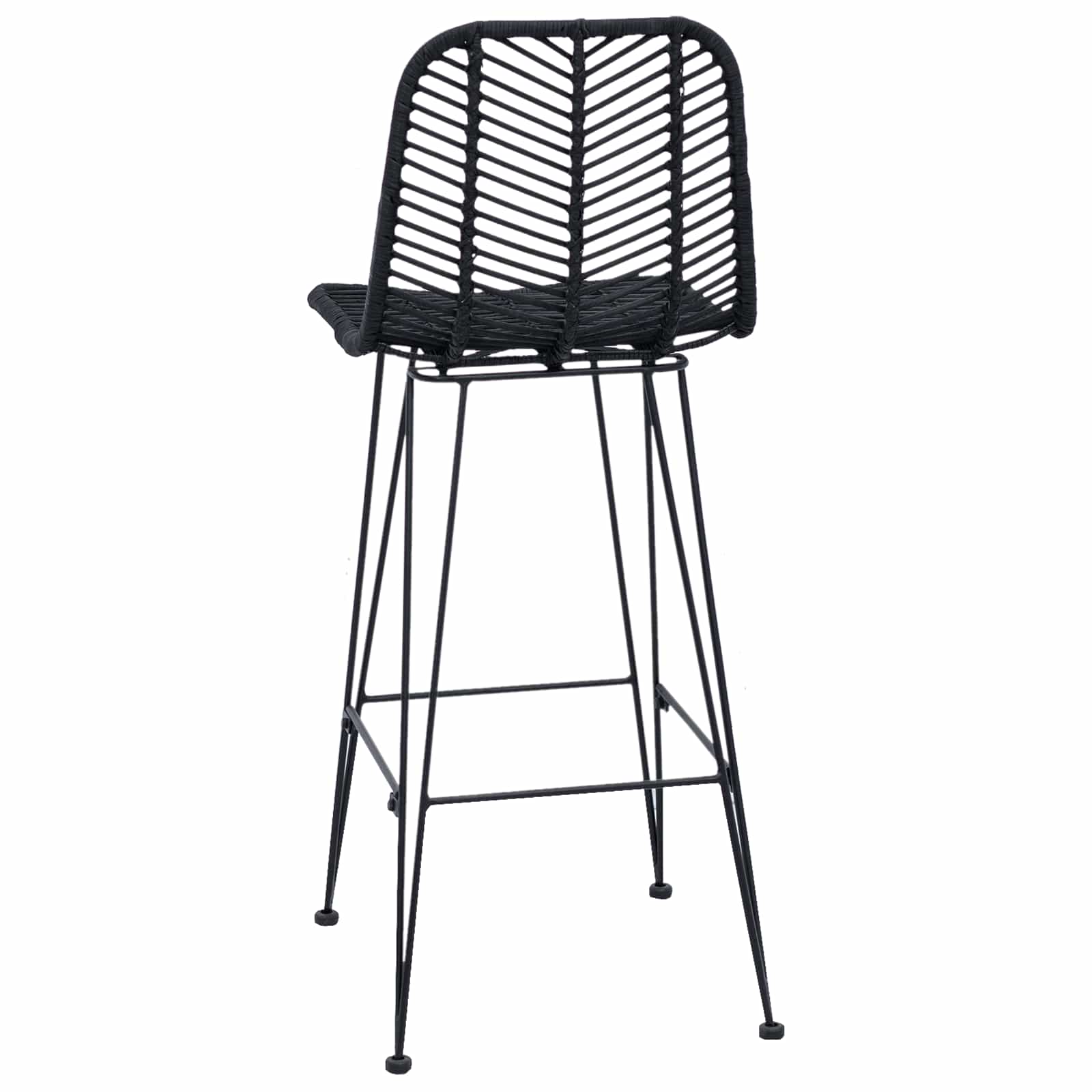 vidaXL Krzesło barowe 2 pcs 44 x 52 x 111 cm Rattan i żelazo