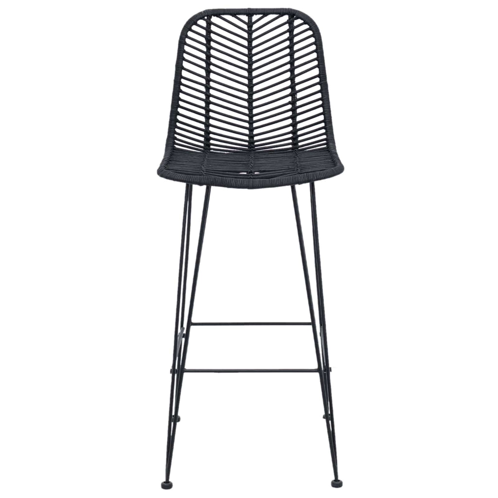 vidaXL Krzesło barowe 2 pcs 44 x 52 x 111 cm Rattan i żelazo