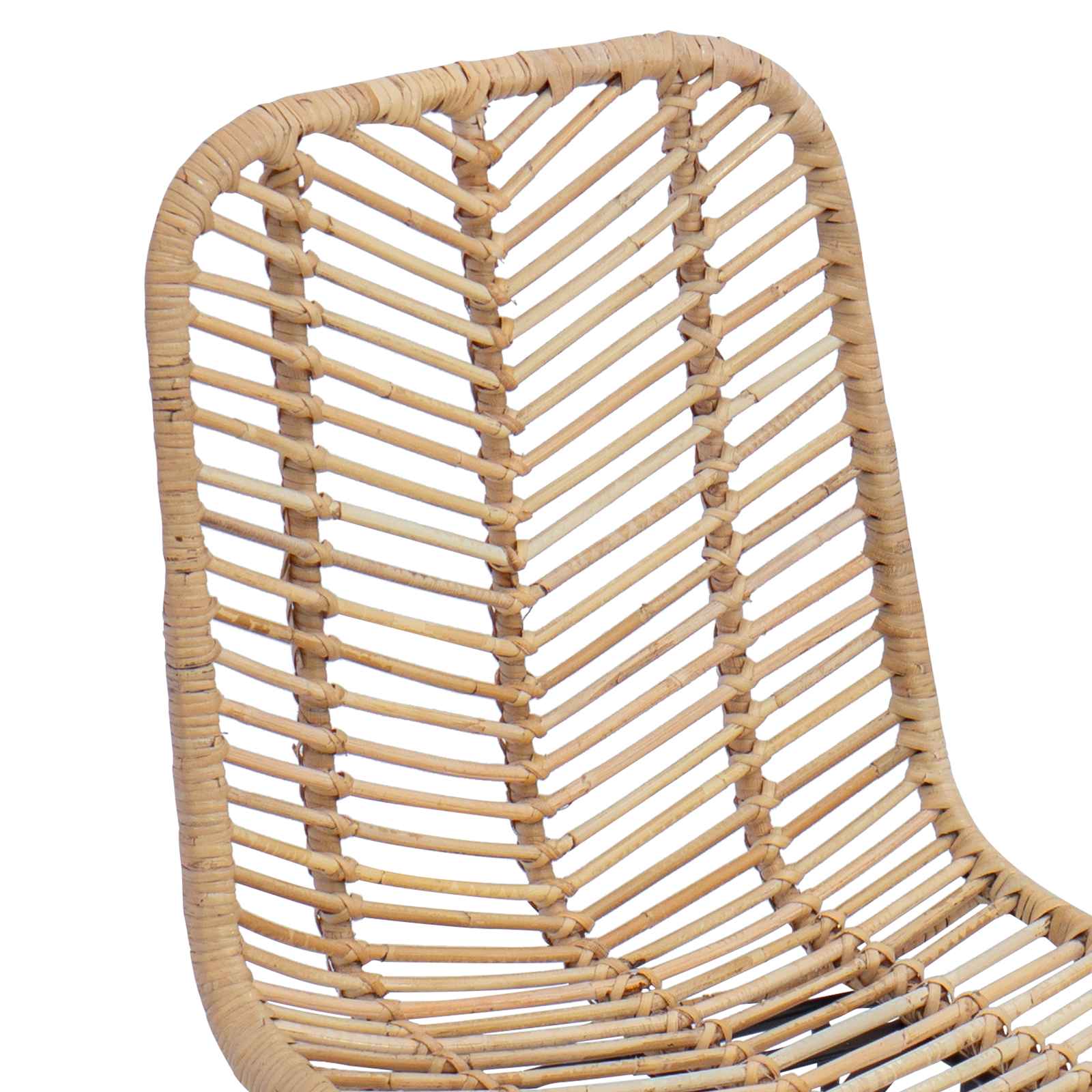 vidaXL Krzesło jadalniane 2 pcs Rattan i żelazo Naturalny