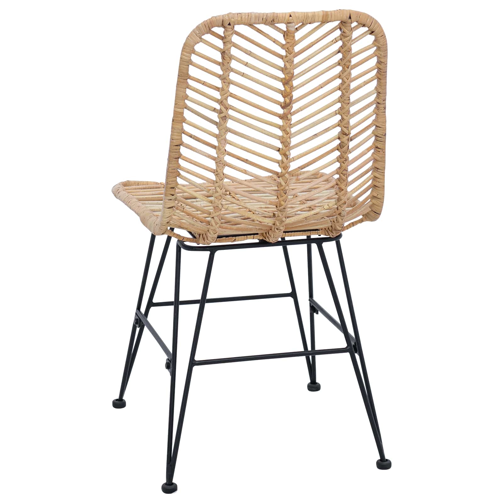 vidaXL Krzesło jadalniane 2 pcs Rattan i żelazo Naturalny