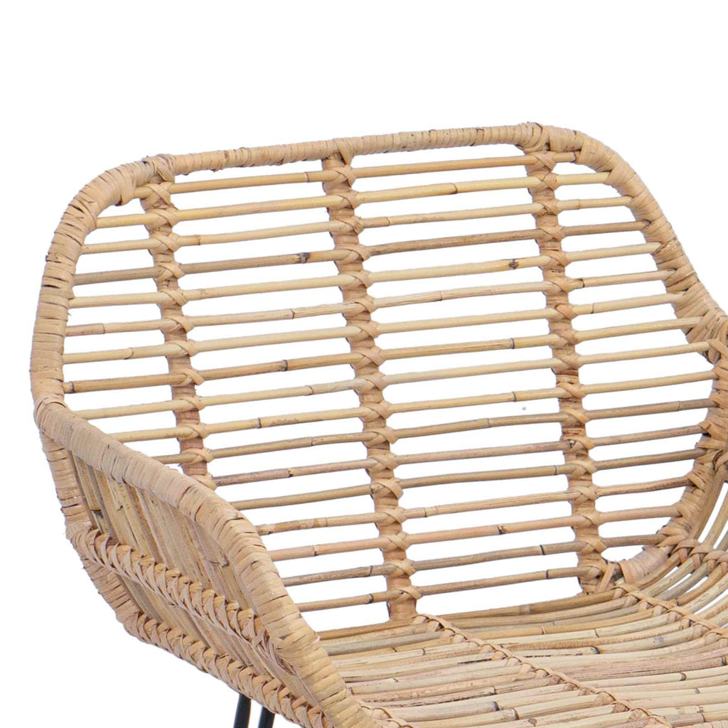 vidaXL Krzesło barowe 2 pcs 55 x 52 x 92 cm Rattan i żelazo