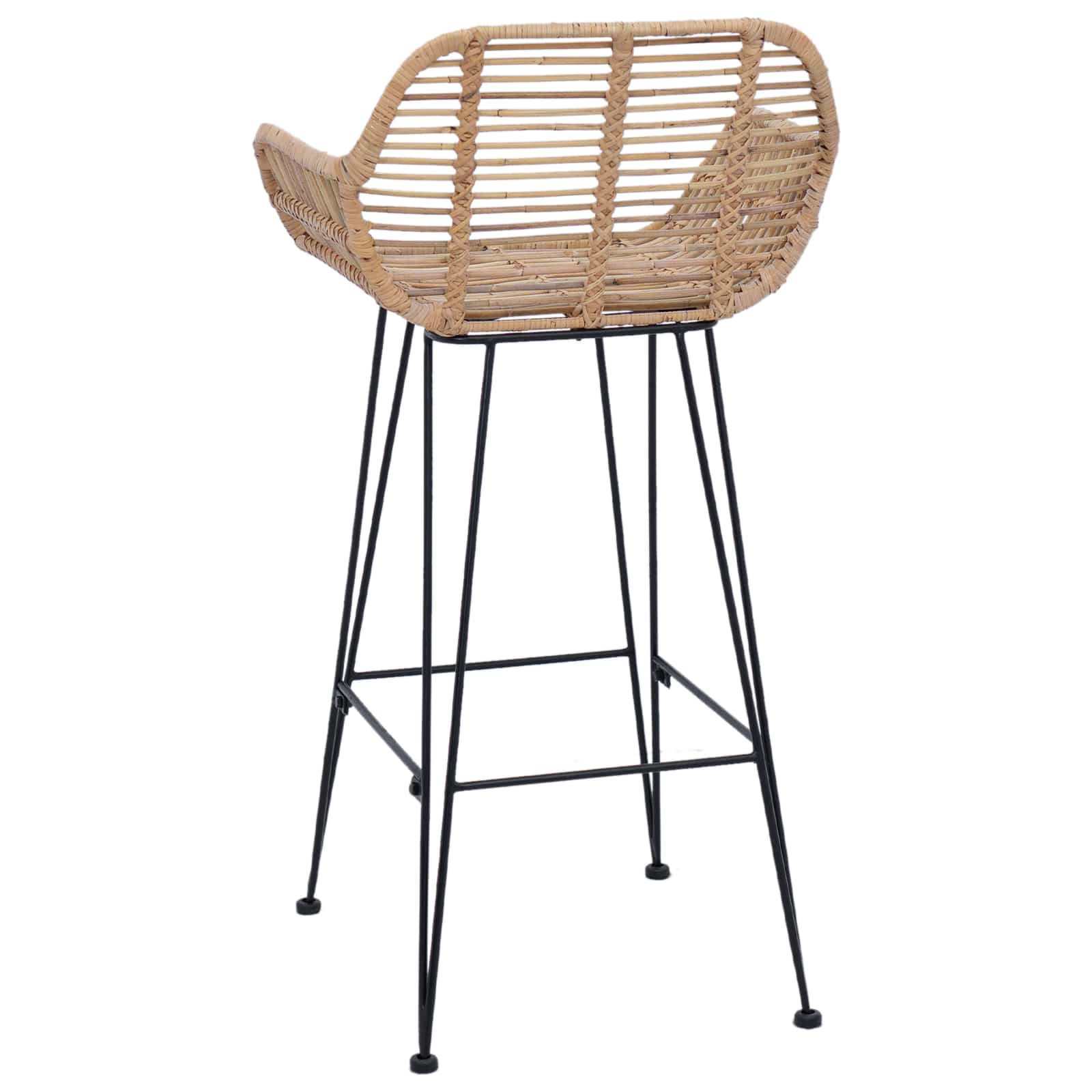 vidaXL Krzesło barowe 2 pcs 55 x 52 x 92 cm Rattan i żelazo