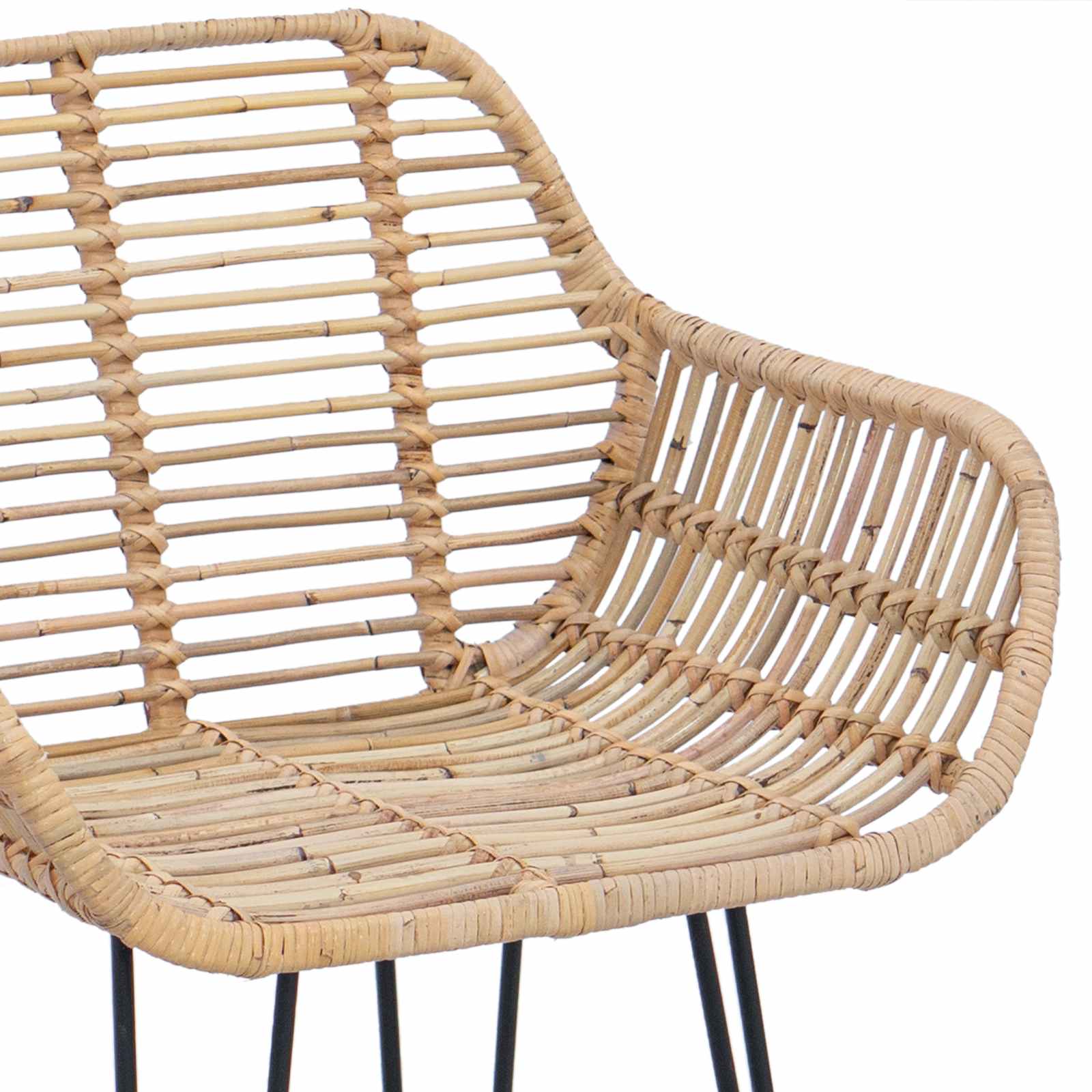 vidaXL Krzesło barowe 2 pcs 55 x 52 x 105 cm Rattan i żelazo