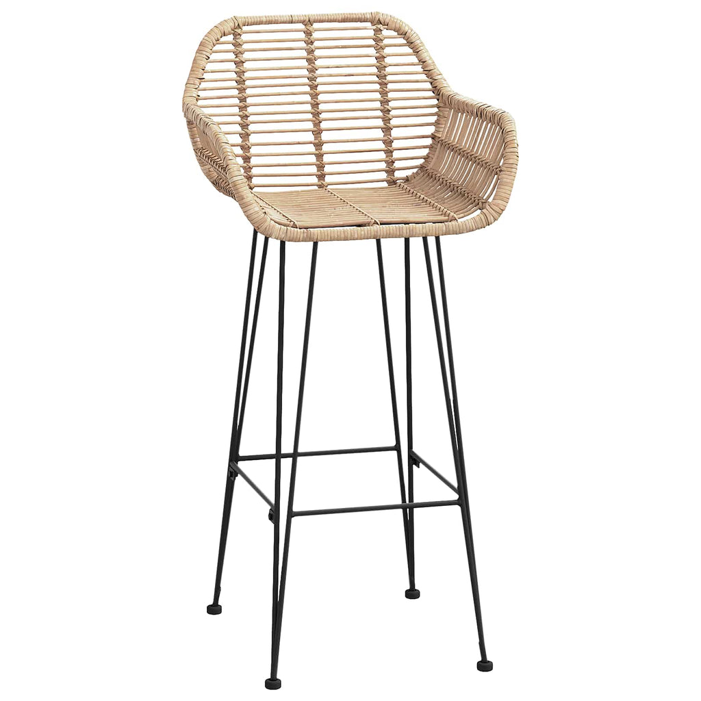 vidaXL Krzesło barowe 2 pcs 55 x 52 x 105 cm Rattan i żelazo