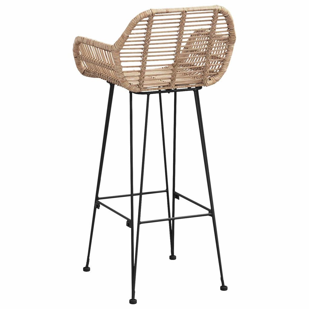 vidaXL Krzesło barowe 2 pcs 55 x 52 x 105 cm Rattan i żelazo