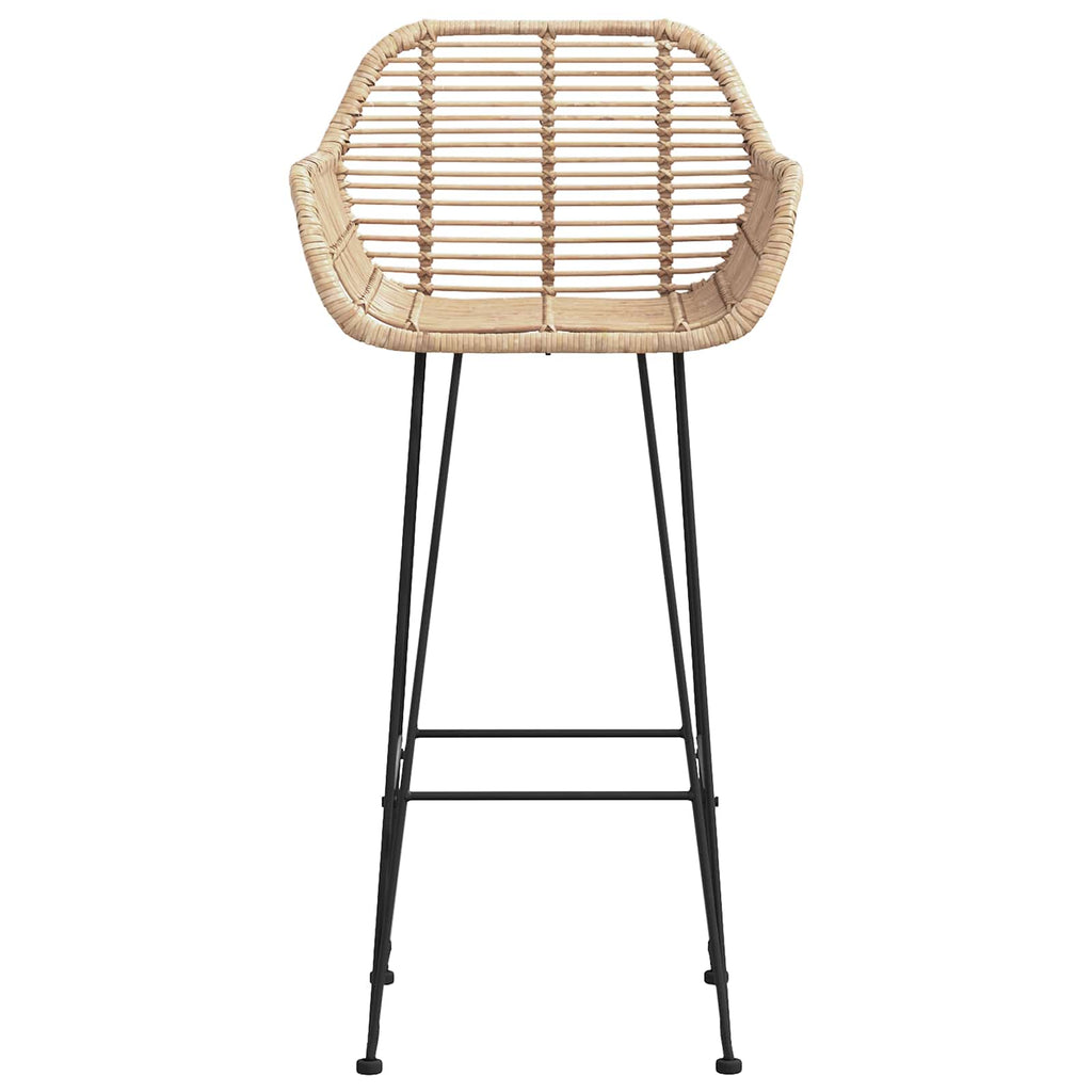 vidaXL Krzesło barowe 2 pcs 55 x 52 x 105 cm Rattan i żelazo