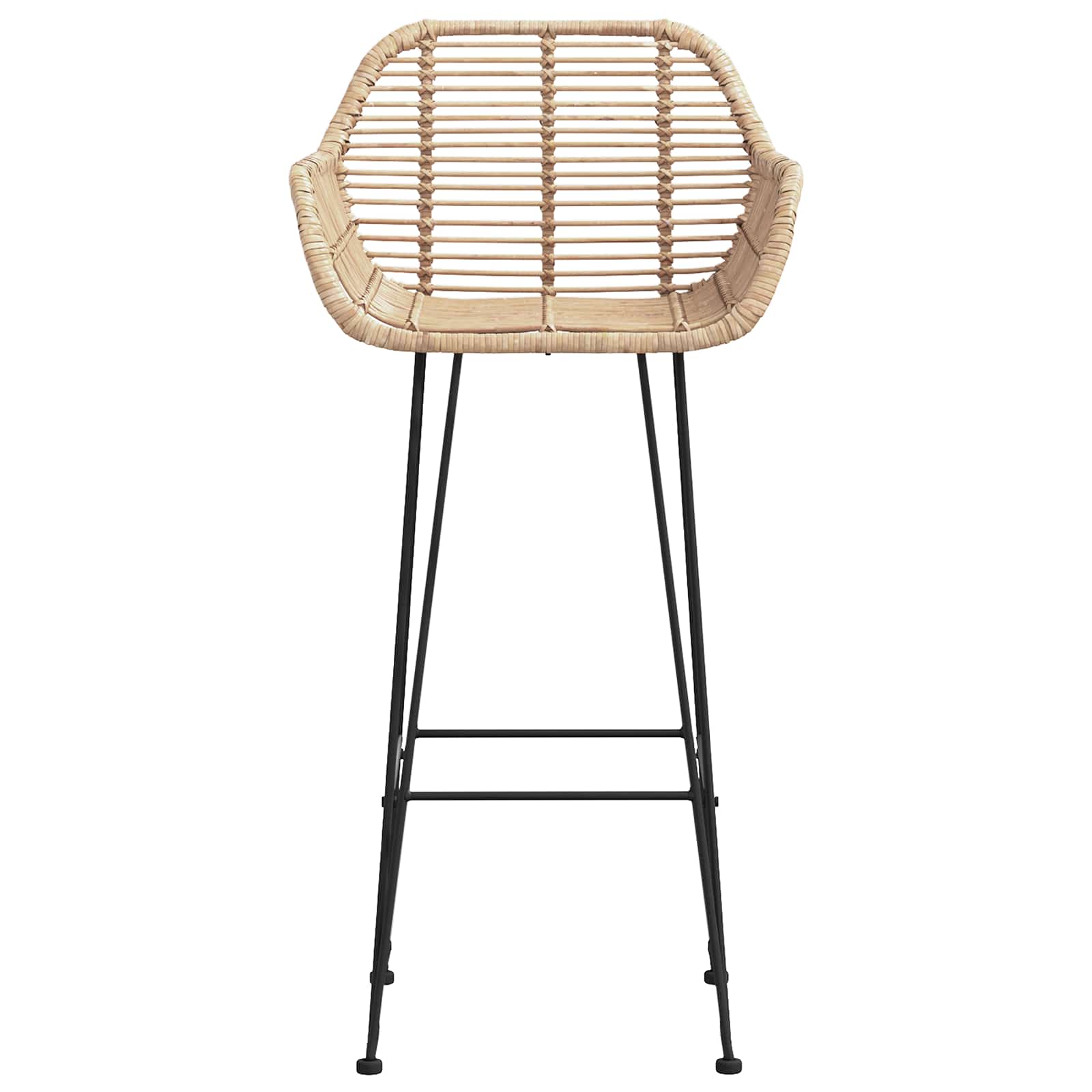 vidaXL Krzesło barowe 2 pcs 55 x 52 x 105 cm Rattan i żelazo