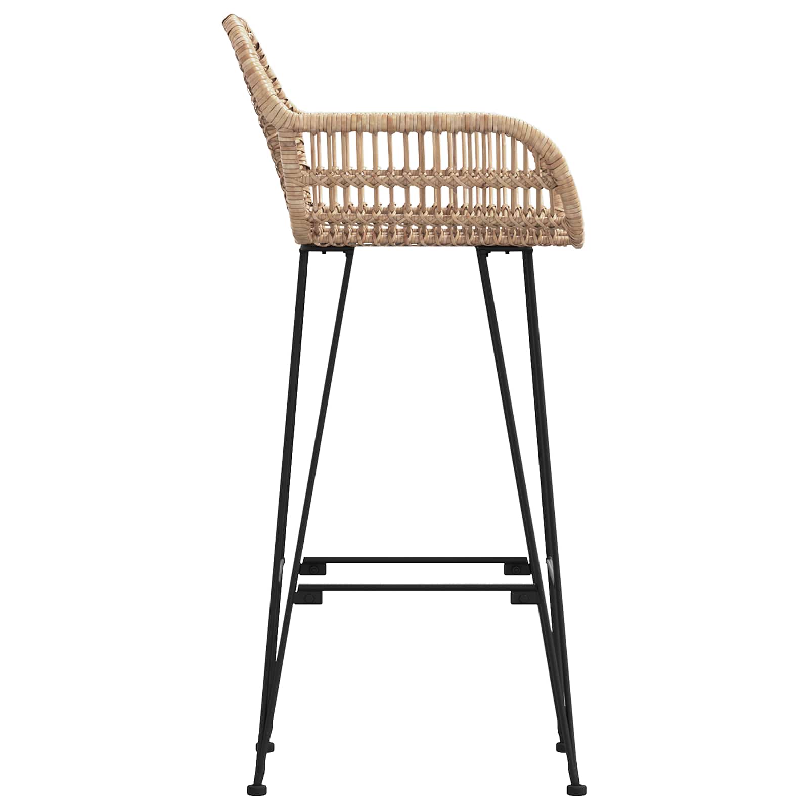 vidaXL Krzesło barowe 2 pcs 55 x 52 x 105 cm Rattan i żelazo