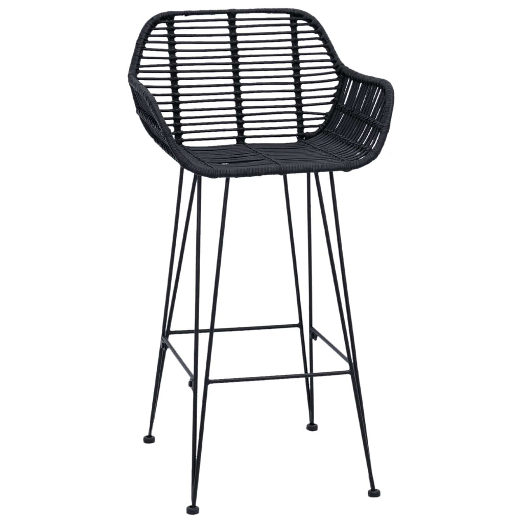 vidaXL Krzesło barowe 2 pcs 55 x 52 x 92 cm Rattan i żelazo