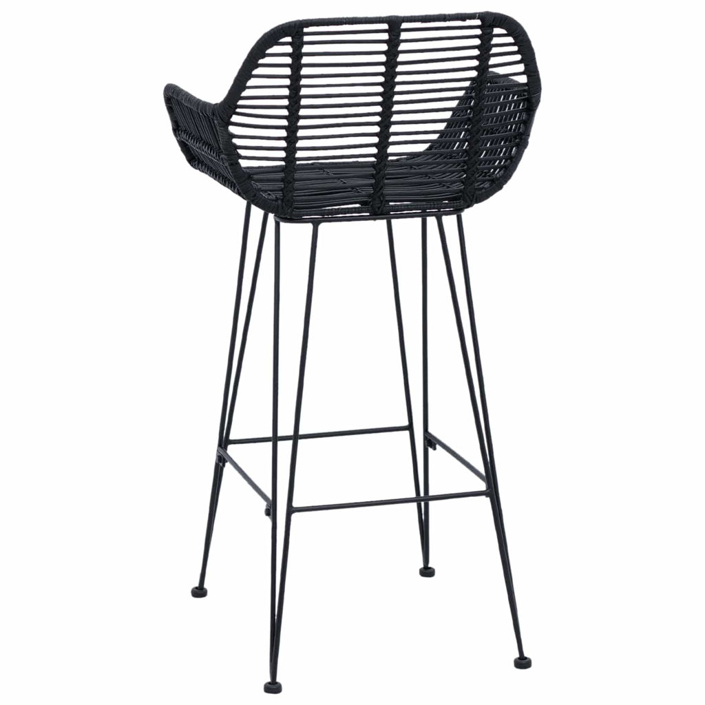 vidaXL Krzesło barowe 2 pcs 55 x 52 x 92 cm Rattan i żelazo