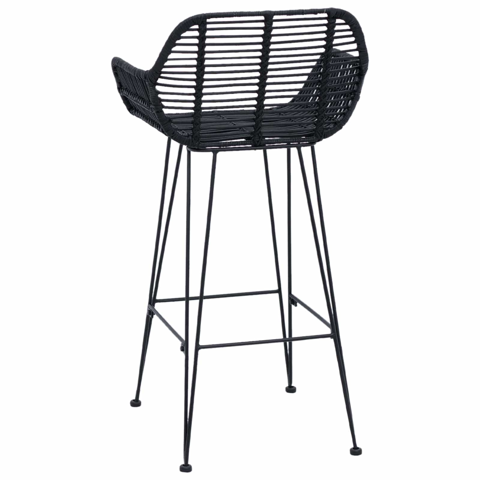 vidaXL Krzesło barowe 2 pcs 55 x 52 x 92 cm Rattan i żelazo