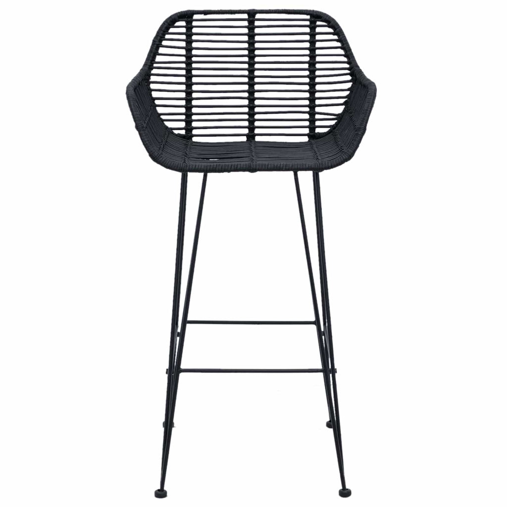 vidaXL Krzesło barowe 2 pcs 55 x 52 x 92 cm Rattan i żelazo
