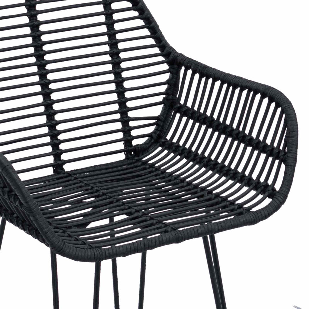 vidaXL Krzesło barowe 2 pcs 55 x 52 x 105 cm Rattan i żelazo