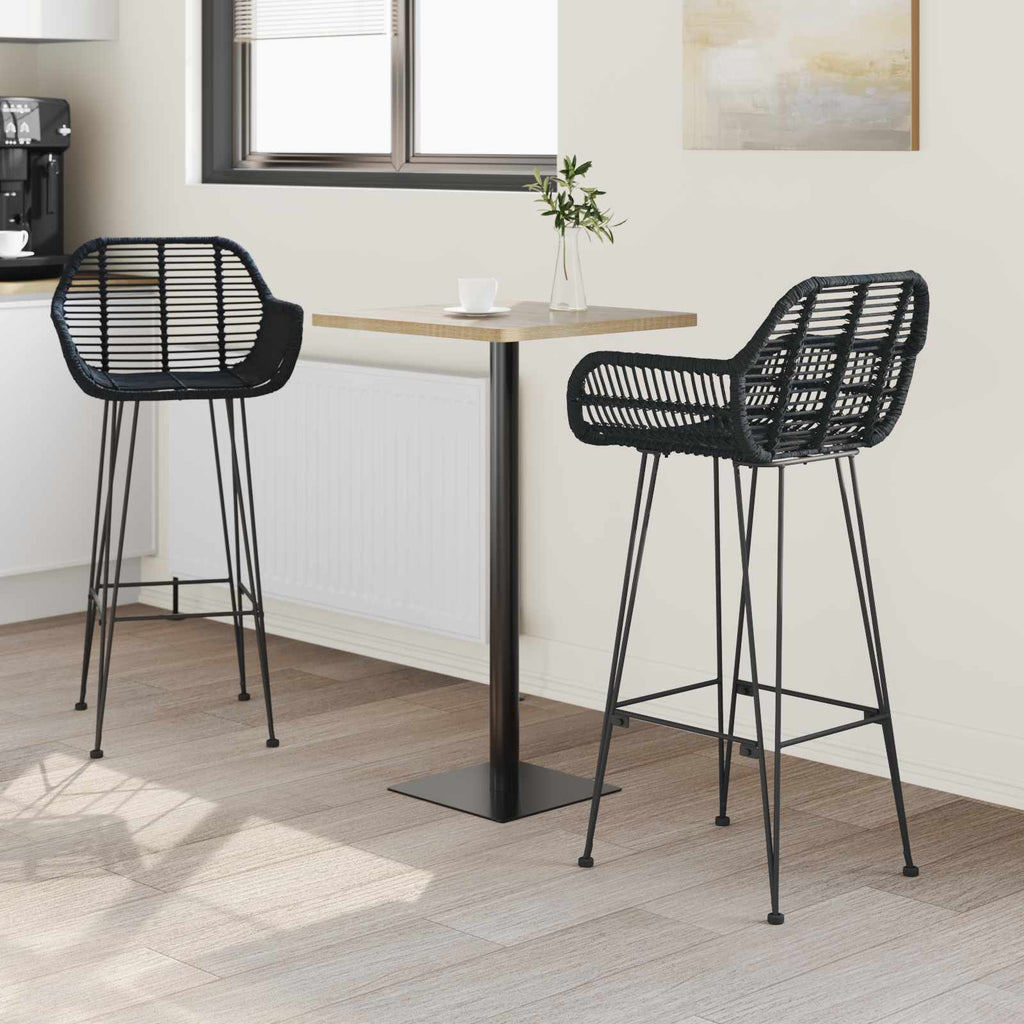 vidaXL Krzesło barowe 2 pcs 55 x 52 x 105 cm Rattan i żelazo