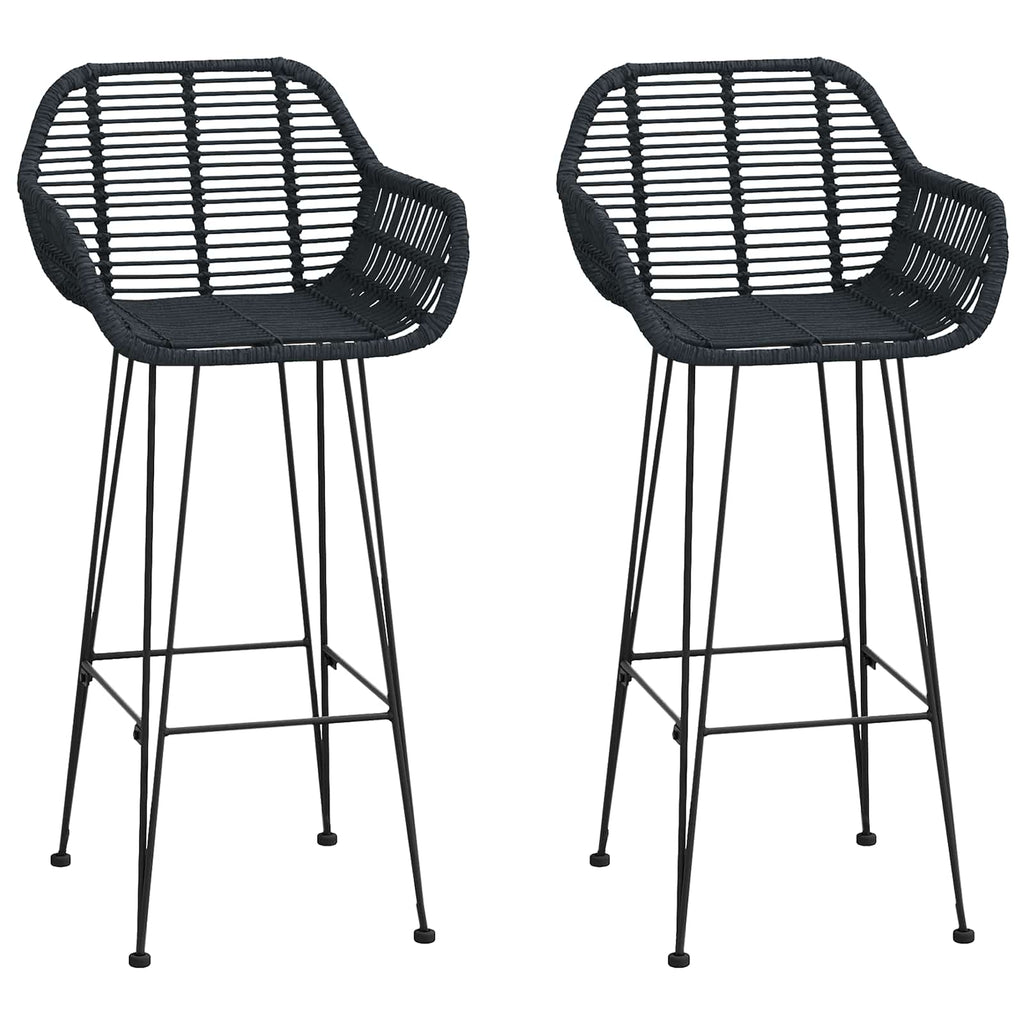 vidaXL Krzesło barowe 2 pcs 55 x 52 x 105 cm Rattan i żelazo