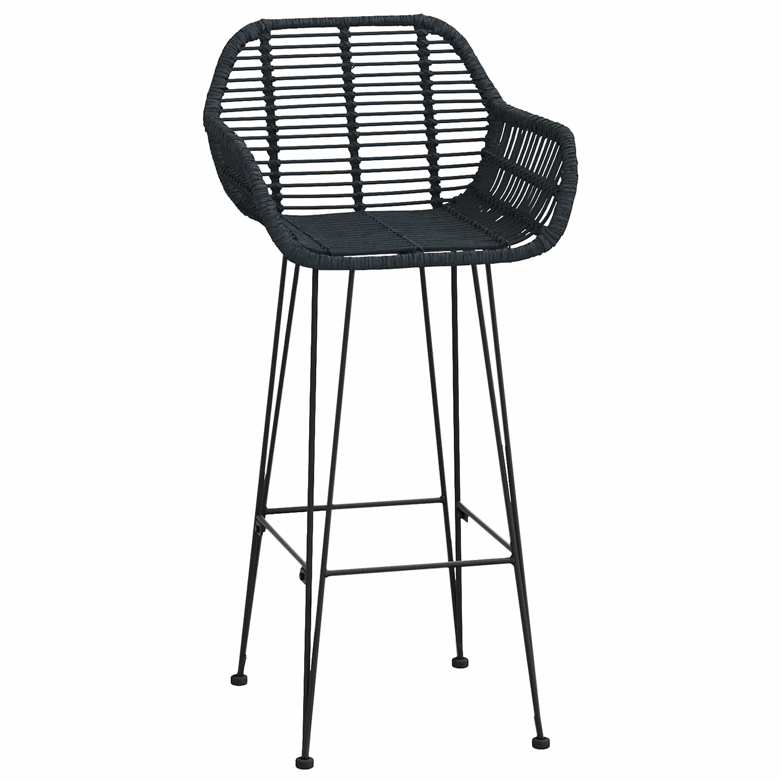 vidaXL Krzesło barowe 2 pcs 55 x 52 x 105 cm Rattan i żelazo