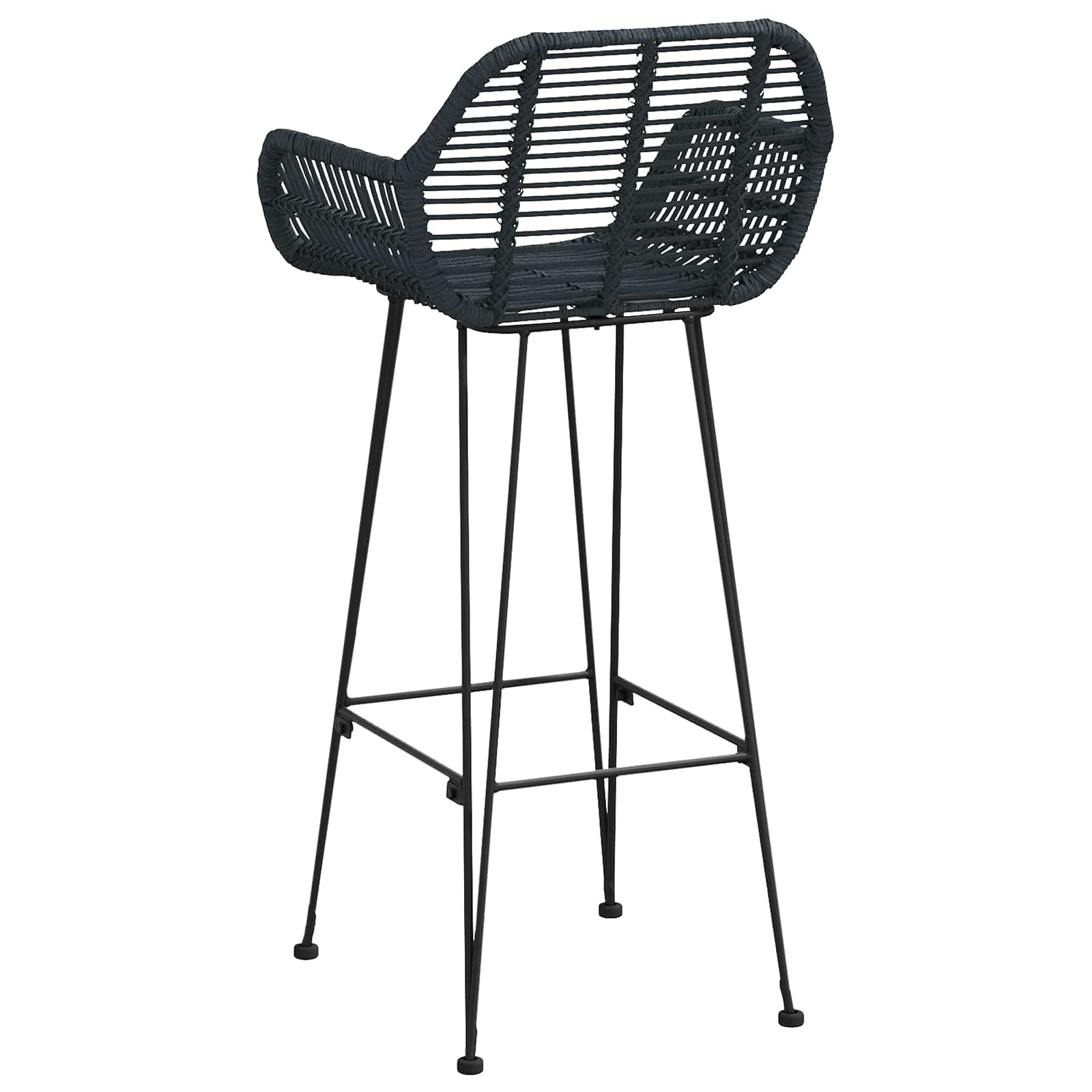 vidaXL Krzesło barowe 2 pcs 55 x 52 x 105 cm Rattan i żelazo
