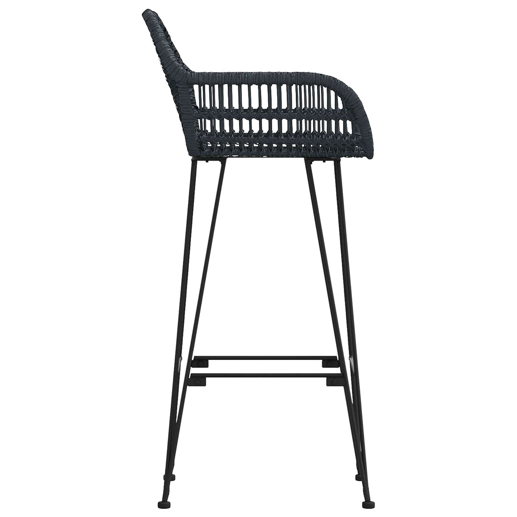 vidaXL Krzesło barowe 2 pcs 55 x 52 x 105 cm Rattan i żelazo