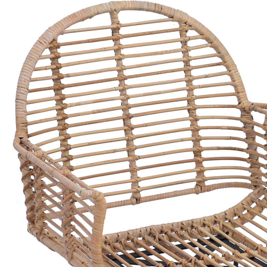 vidaXL Krzesło jadalniane 2 pcs Rattan i żelazo Naturalny