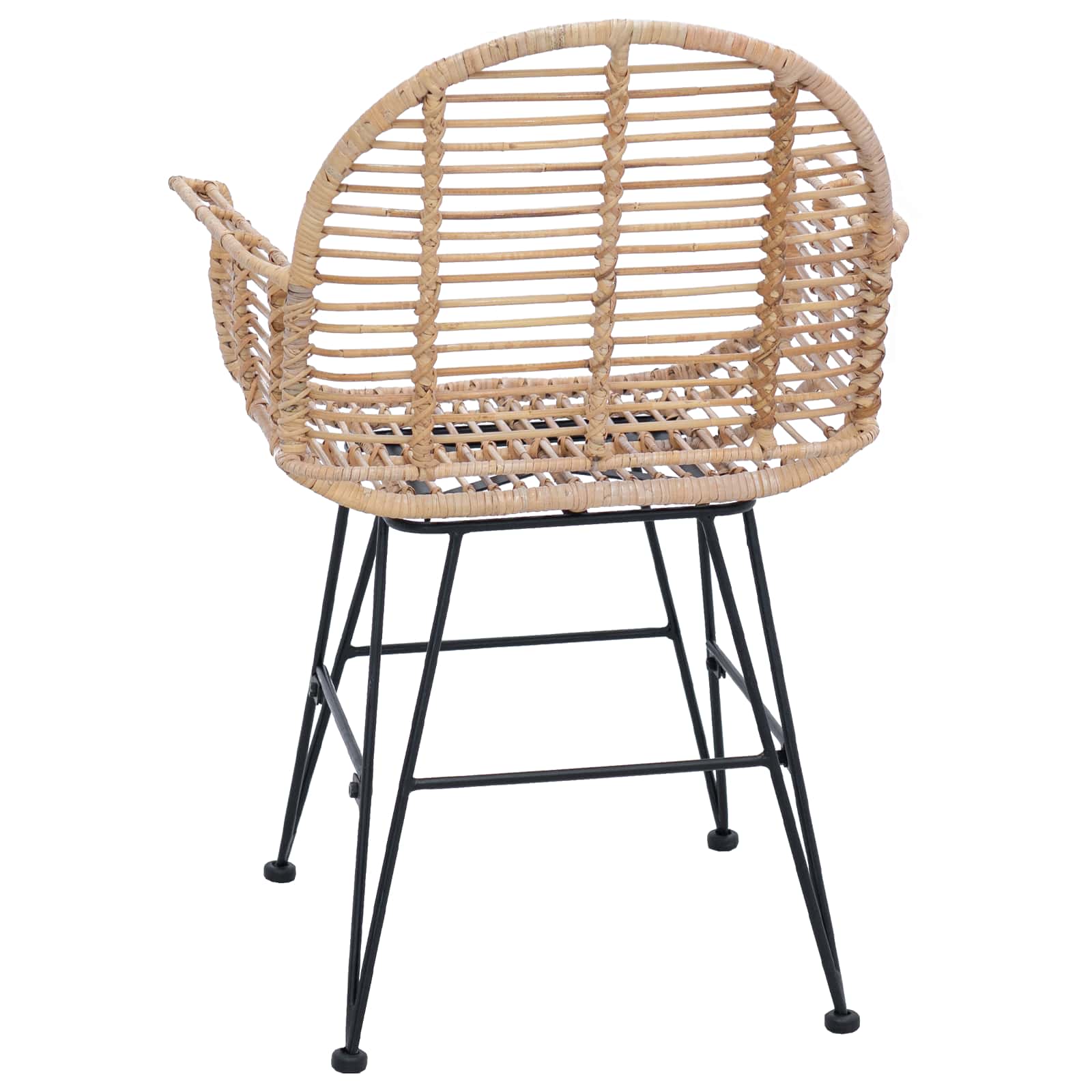 vidaXL Krzesło jadalniane 2 pcs Rattan i żelazo Naturalny