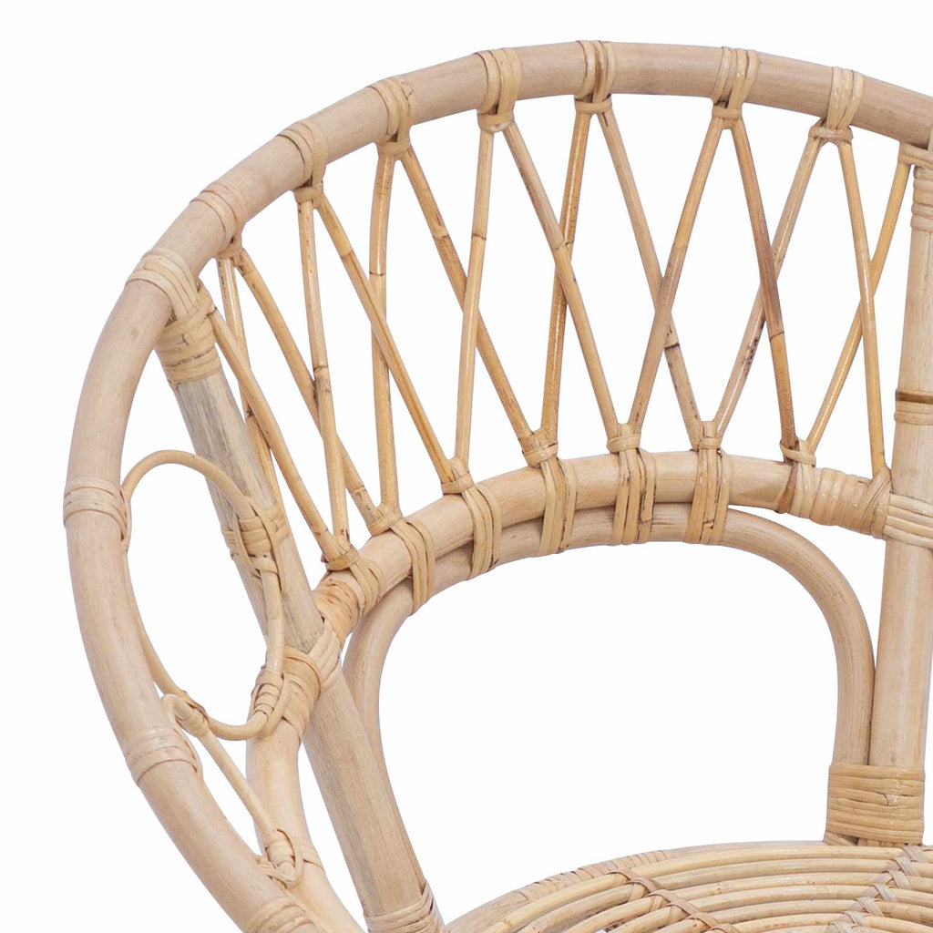 vidaXL Krzesło jadalniane 2 pcs Rattan i żelazo Naturalny