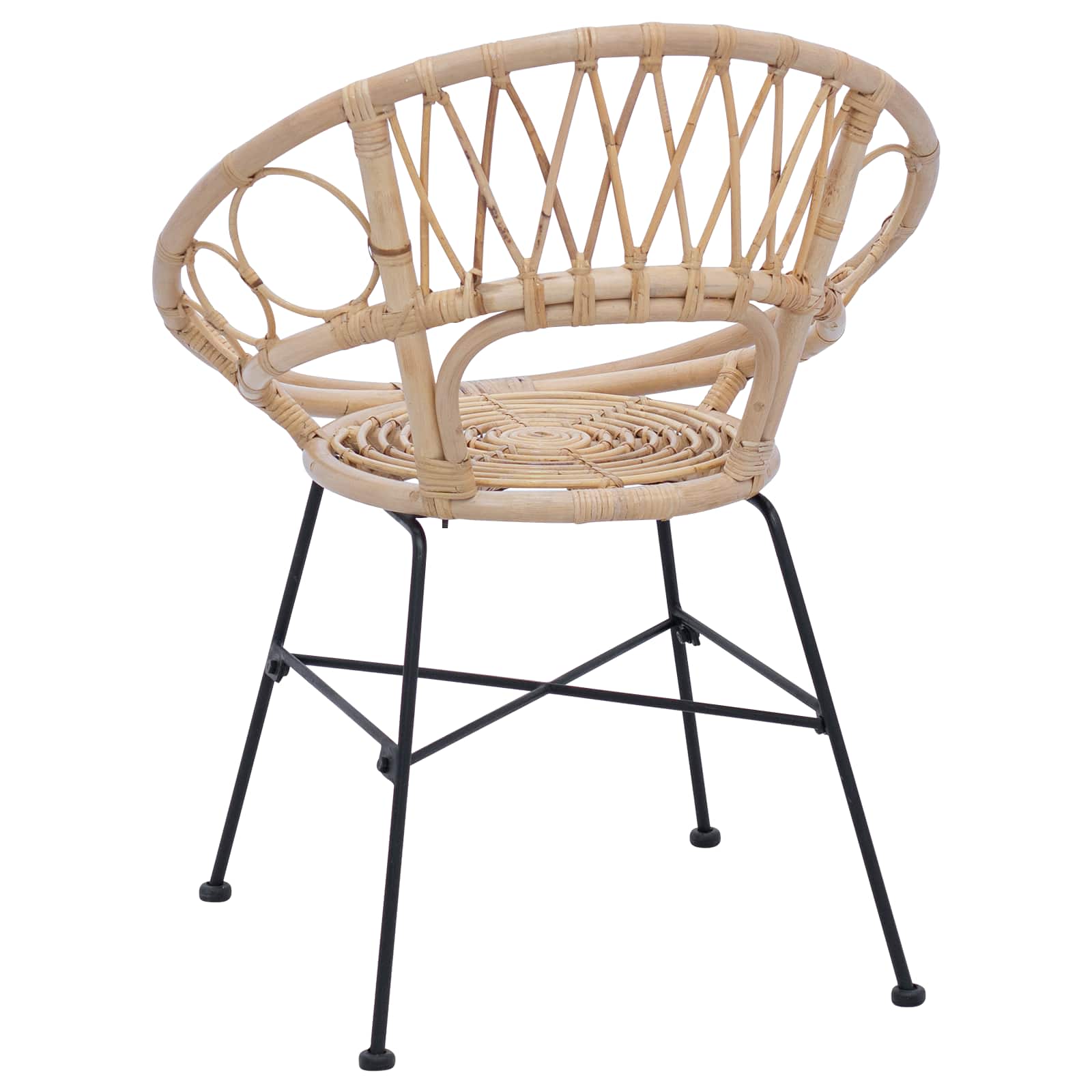 vidaXL Krzesło jadalniane 2 pcs Rattan i żelazo Naturalny