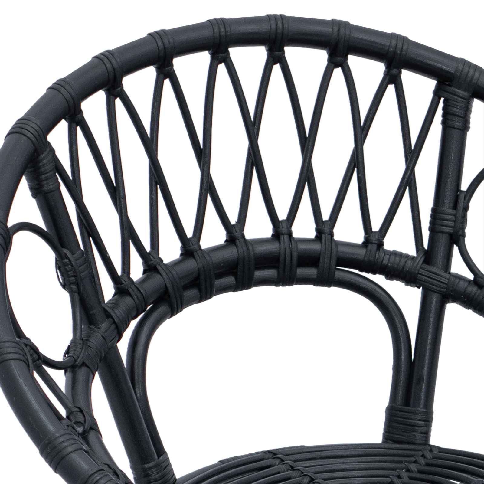 vidaXL Krzesło jadalniane 2 pcs Rattan i żelazo Czarny 54 x 65 x 82 cm