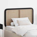 vidaXL Zagłówek Z zagłówkiem Czarny 100 x 55 x 3 cm rattan