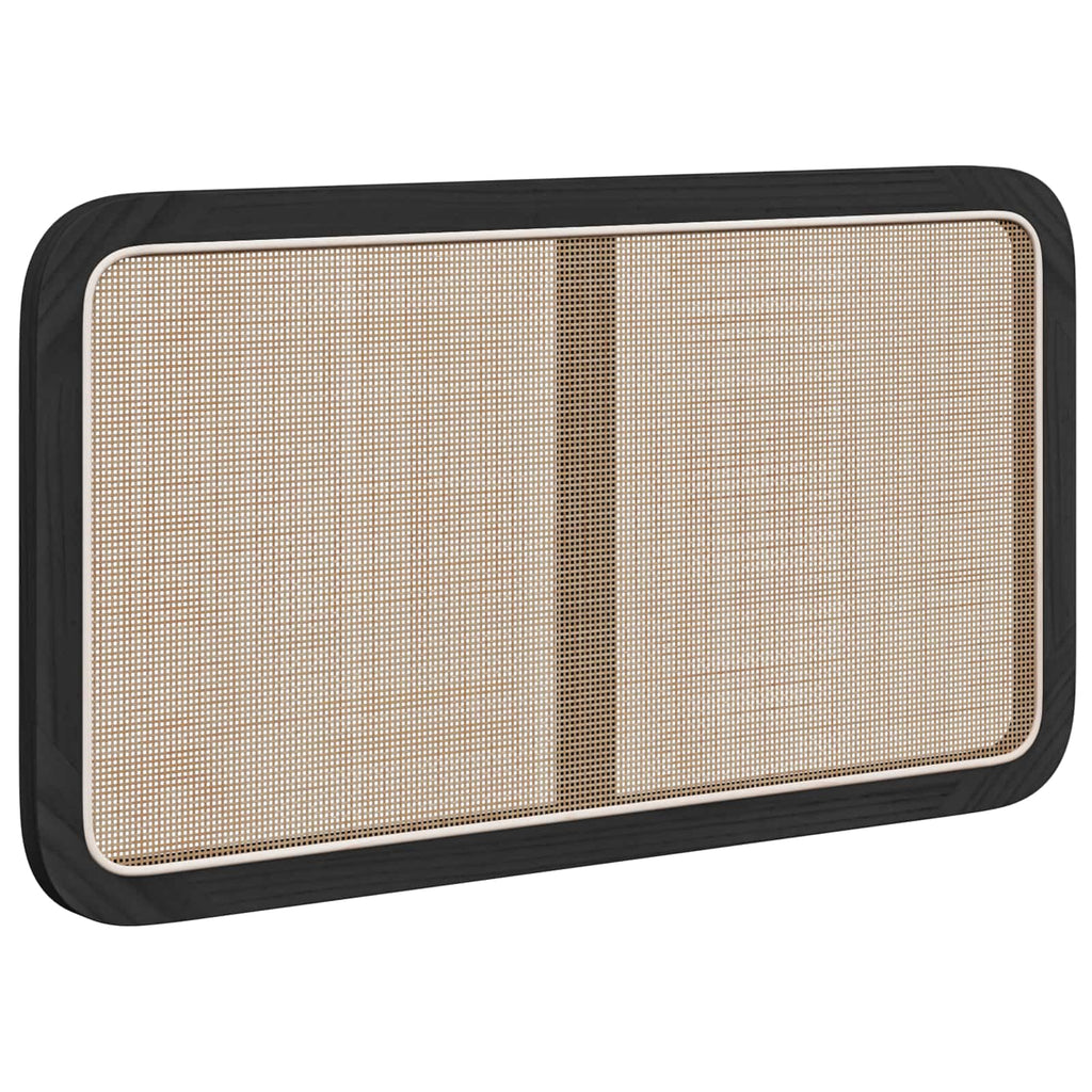 vidaXL Zagłówek Z zagłówkiem Czarny 100 x 55 x 3 cm rattan