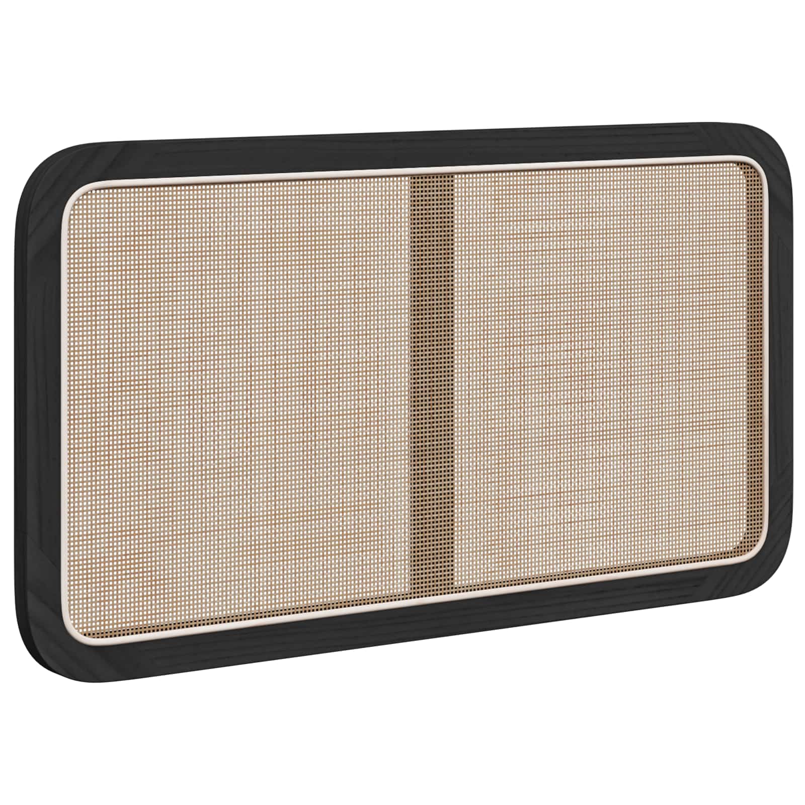vidaXL Zagłówek Z zagłówkiem Czarny 100 x 55 x 3 cm rattan