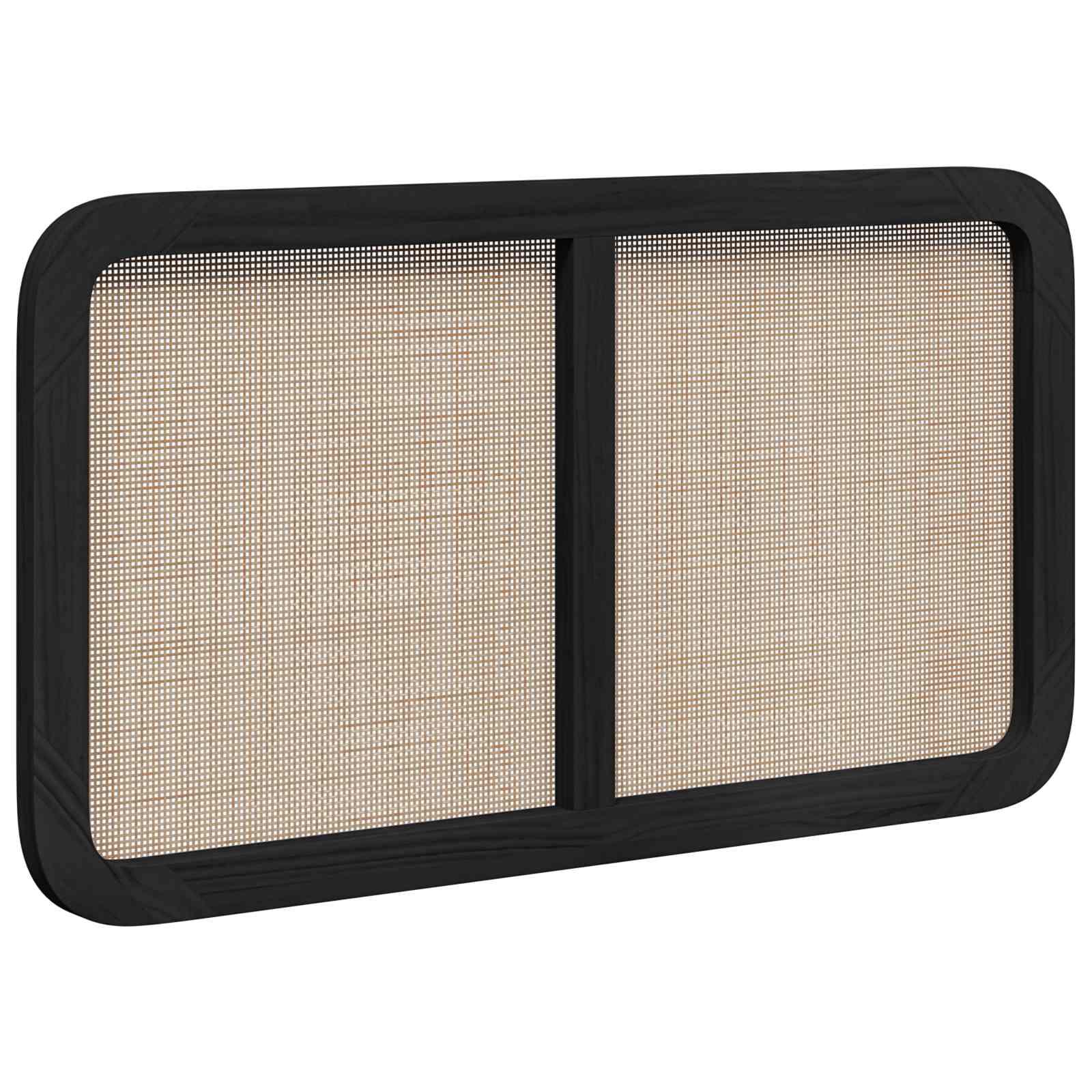 vidaXL Zagłówek Z zagłówkiem Czarny 100 x 55 x 3 cm rattan