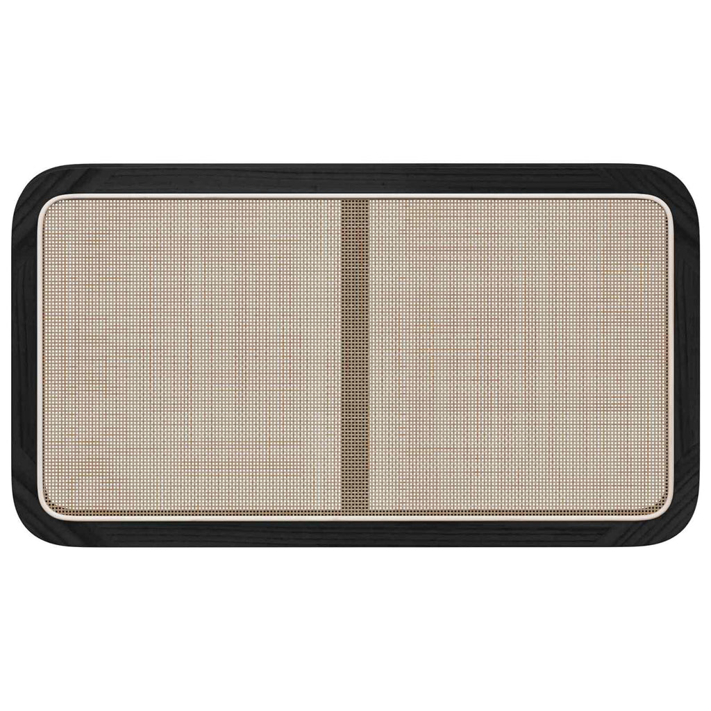vidaXL Zagłówek Z zagłówkiem Czarny 100 x 55 x 3 cm rattan