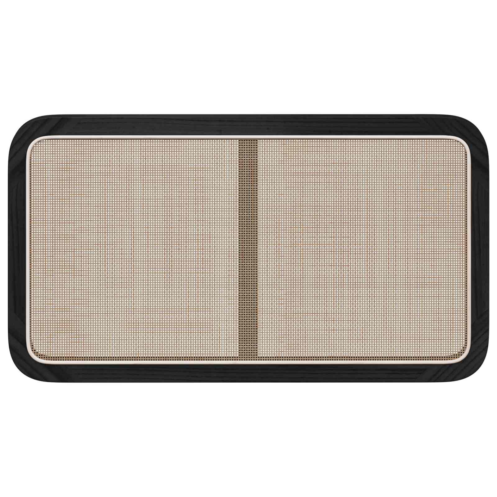 vidaXL Zagłówek Z zagłówkiem Czarny 100 x 55 x 3 cm rattan