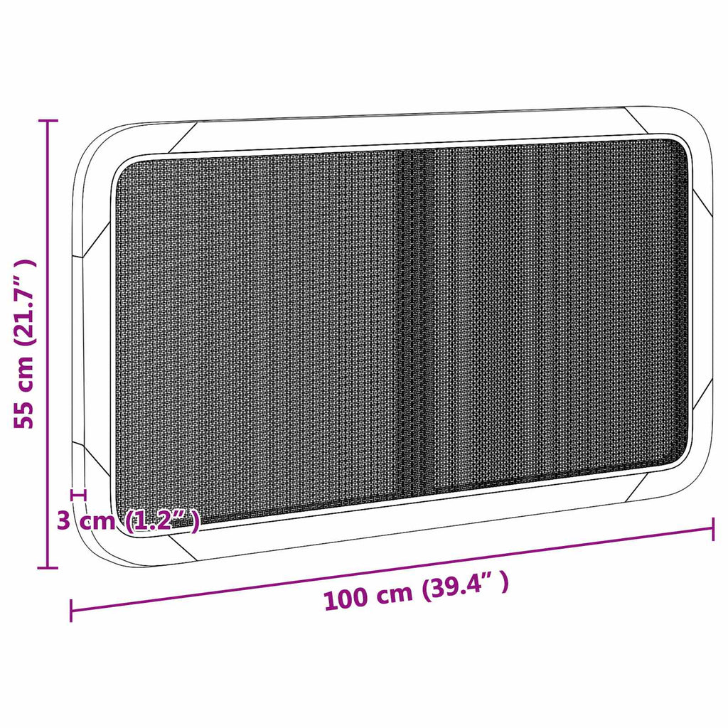 vidaXL Zagłówek Z zagłówkiem Czarny 100 x 55 x 3 cm rattan
