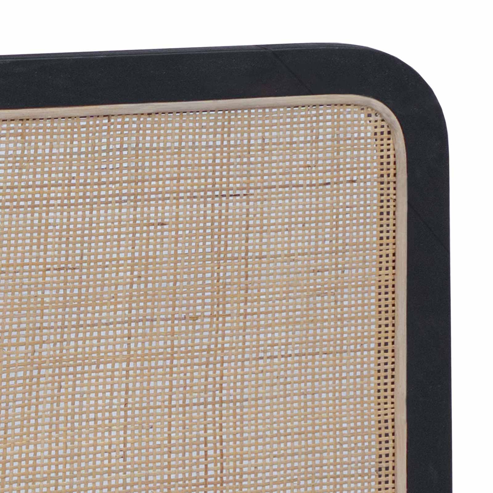 vidaXL Zagłówek Z zagłówkiem Czarny 120 x 55 x 3 cm rattan