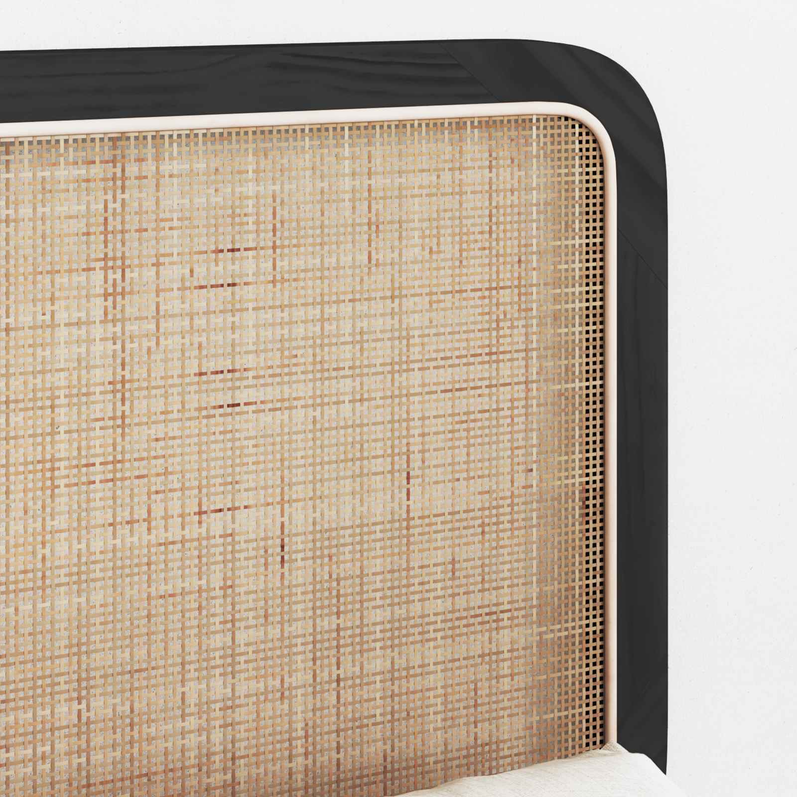 vidaXL Zagłówek Z zagłówkiem Czarny 120 x 55 x 3 cm rattan