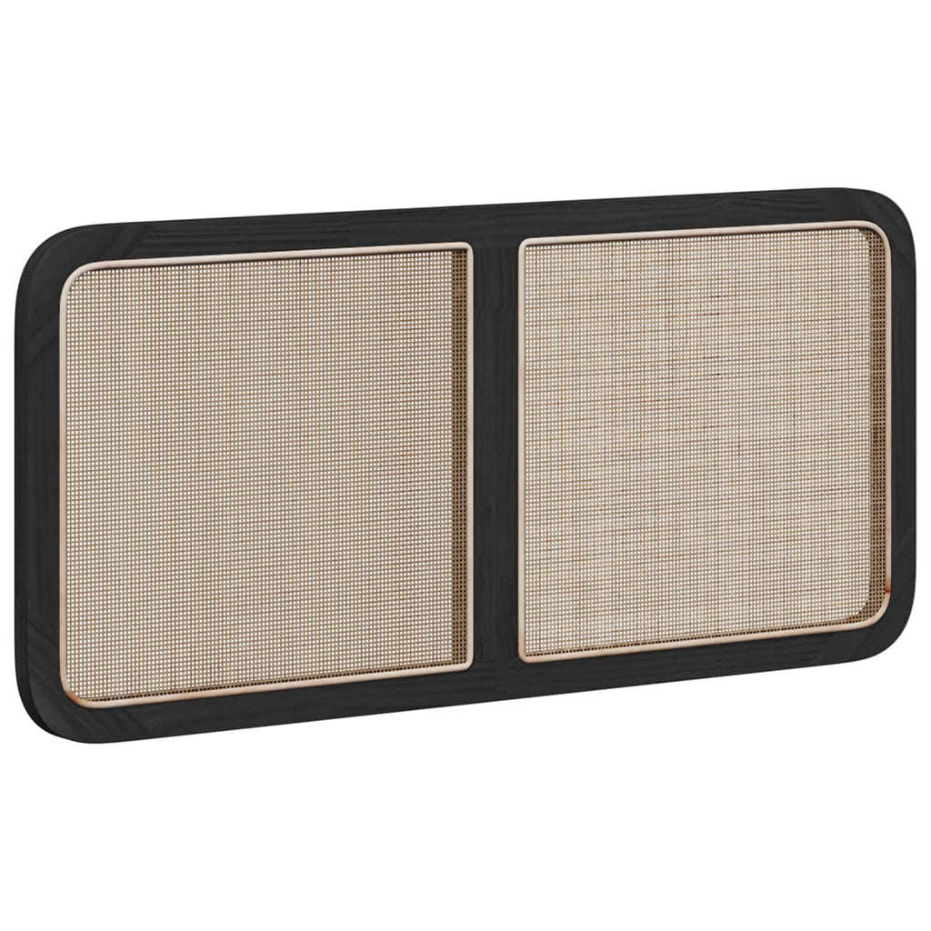 vidaXL Zagłówek Z zagłówkiem Czarny 120 x 55 x 3 cm rattan