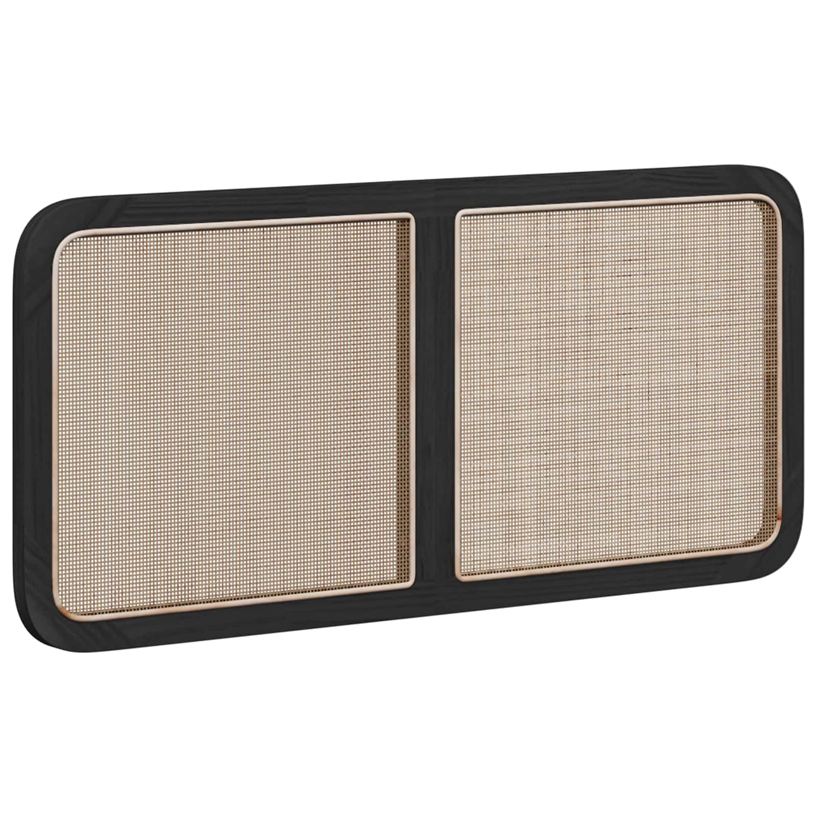 vidaXL Zagłówek Z zagłówkiem Czarny 120 x 55 x 3 cm rattan