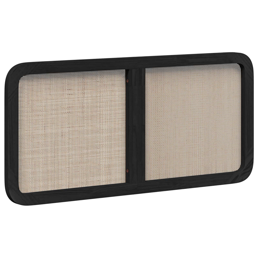 vidaXL Zagłówek Z zagłówkiem Czarny 120 x 55 x 3 cm rattan