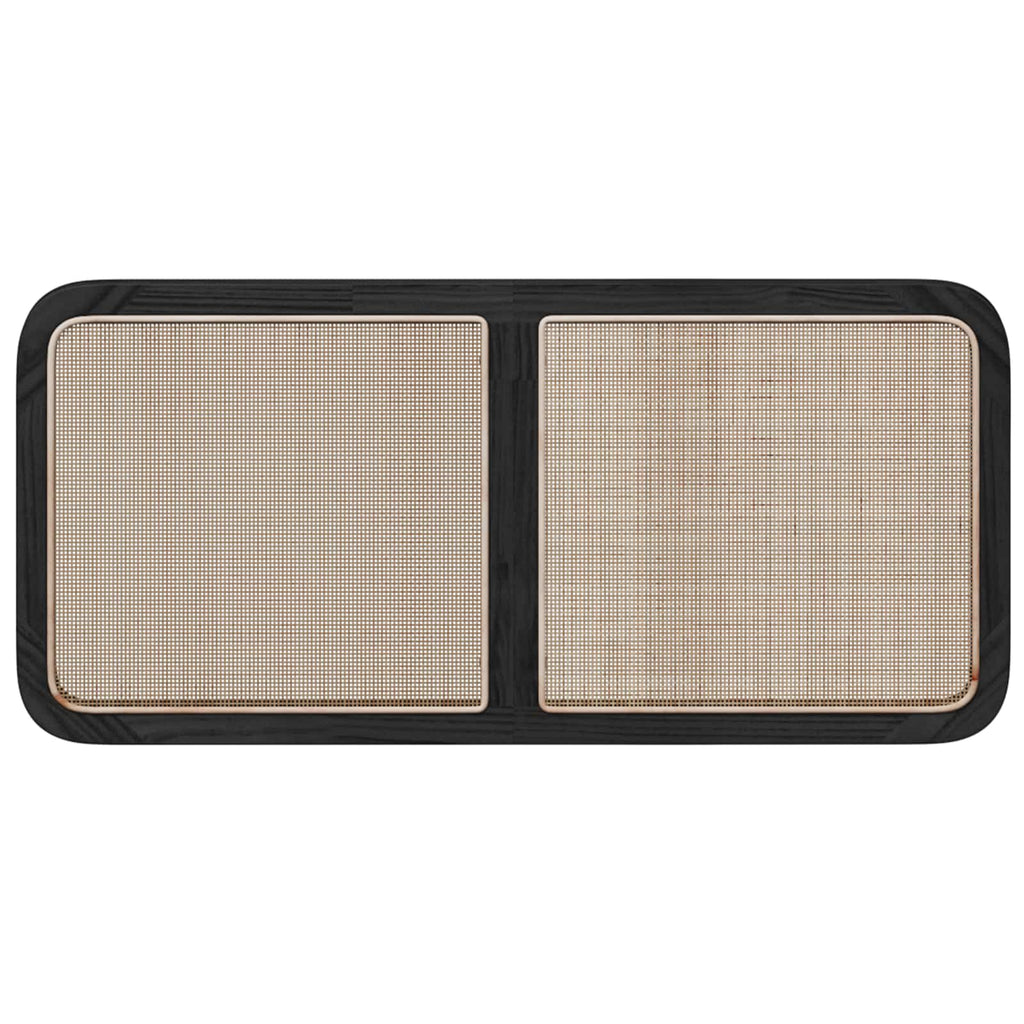 vidaXL Zagłówek Z zagłówkiem Czarny 120 x 55 x 3 cm rattan