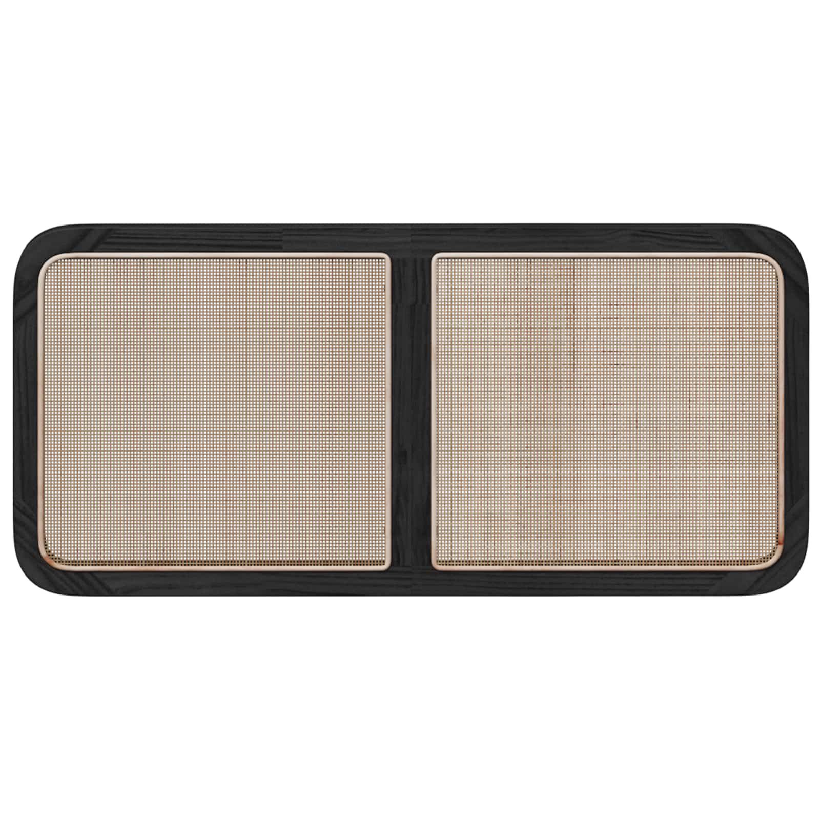 vidaXL Zagłówek Z zagłówkiem Czarny 120 x 55 x 3 cm rattan