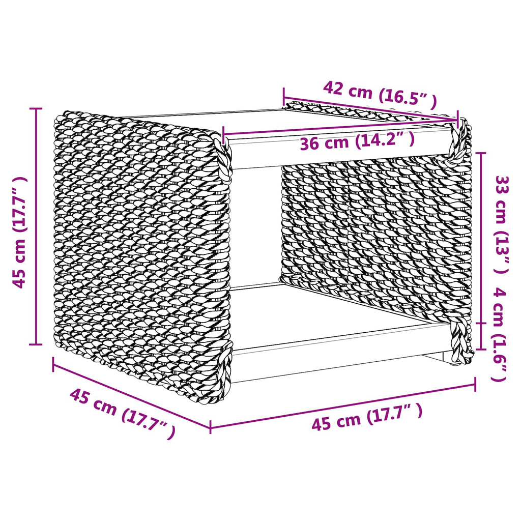 vidaXL Stolik kawowy Naturalny 45 x 45 x 45 cm Lite drewno mahoniowe
