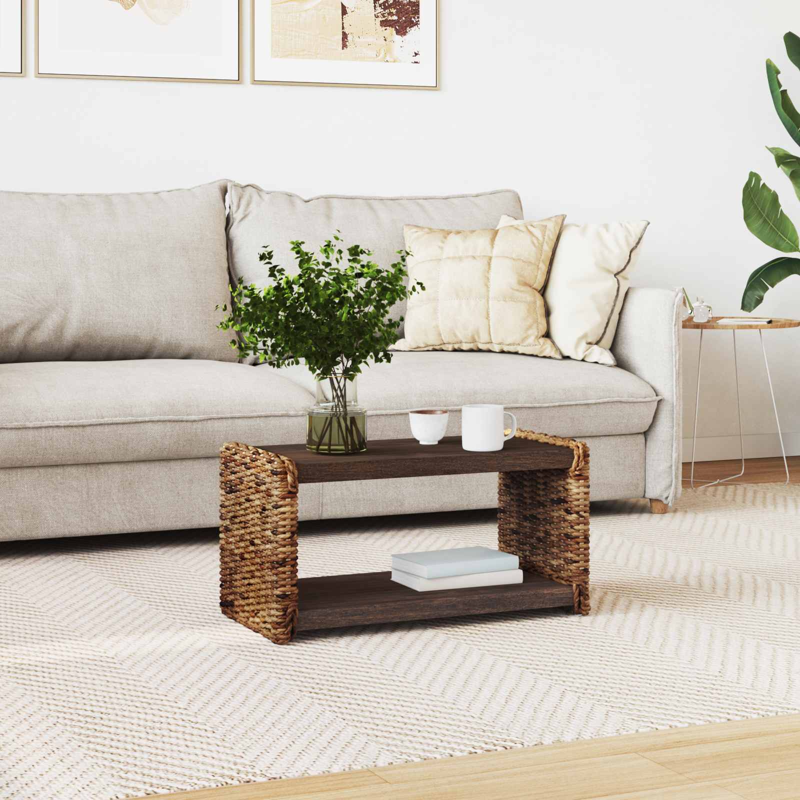 vidaXL Stolik kawowy Naturalny 70 x 35 x 35 cm Lite drewno mahoniowe