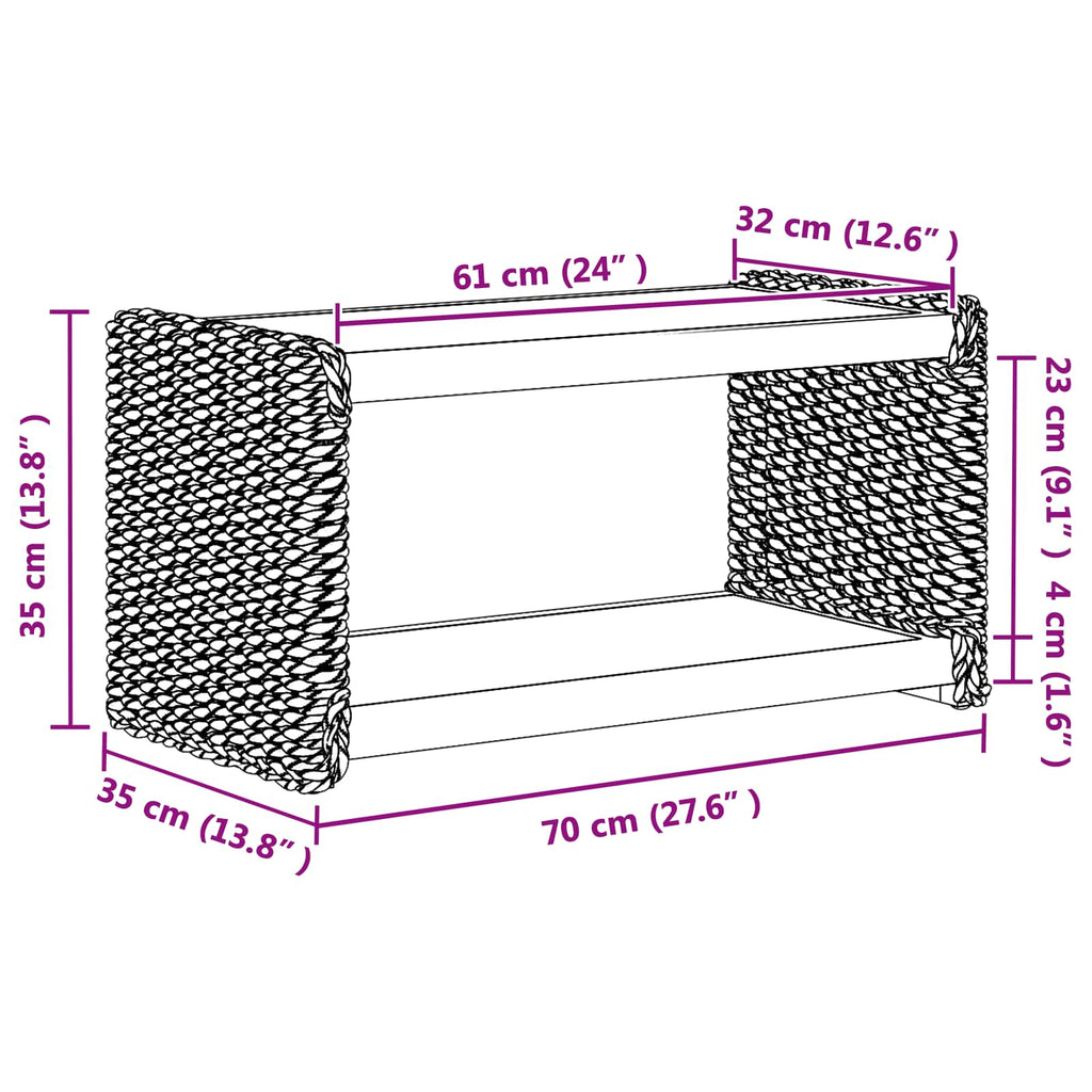 vidaXL Stolik kawowy Naturalny 70 x 35 x 35 cm Lite drewno mahoniowe