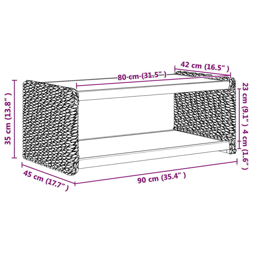 vidaXL Stolik kawowy Naturalny 90 x 45 x 35 cm Lite drewno mahoniowe