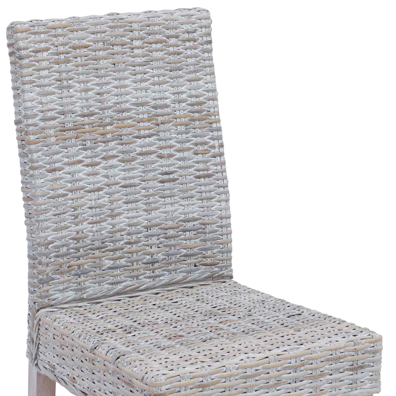 vidaXL Krzesło jadalniane 2 pcs Rattan Kubu i lite drewno mahoń