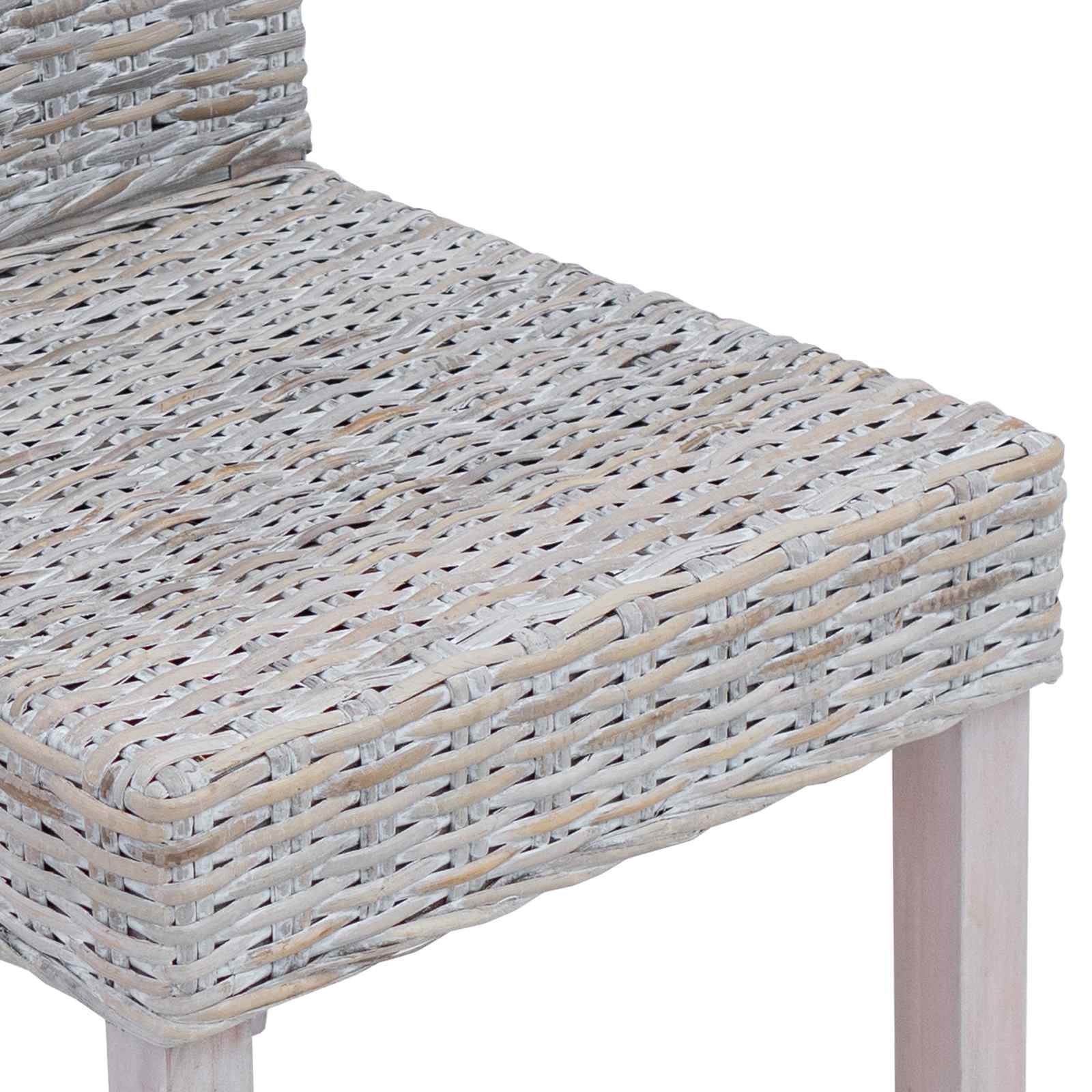 vidaXL Krzesło jadalniane 2 pcs Rattan Kubu i lite drewno mahoń