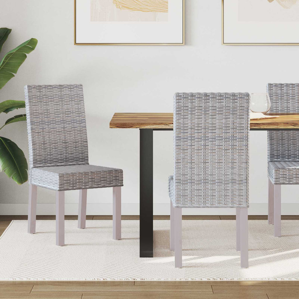 vidaXL Krzesło jadalniane 2 pcs Rattan Kubu i lite drewno mahoń