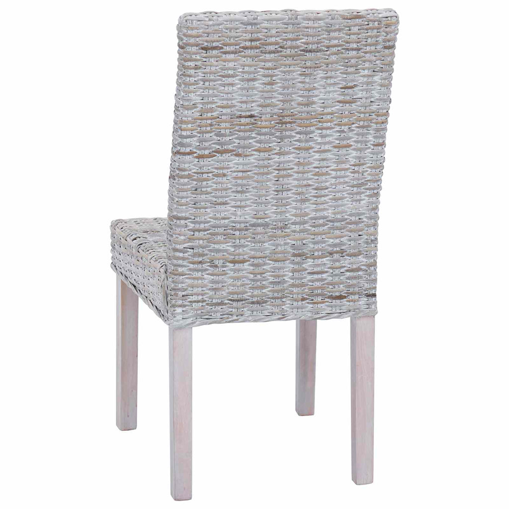 vidaXL Krzesło jadalniane 2 pcs Rattan Kubu i lite drewno mahoń