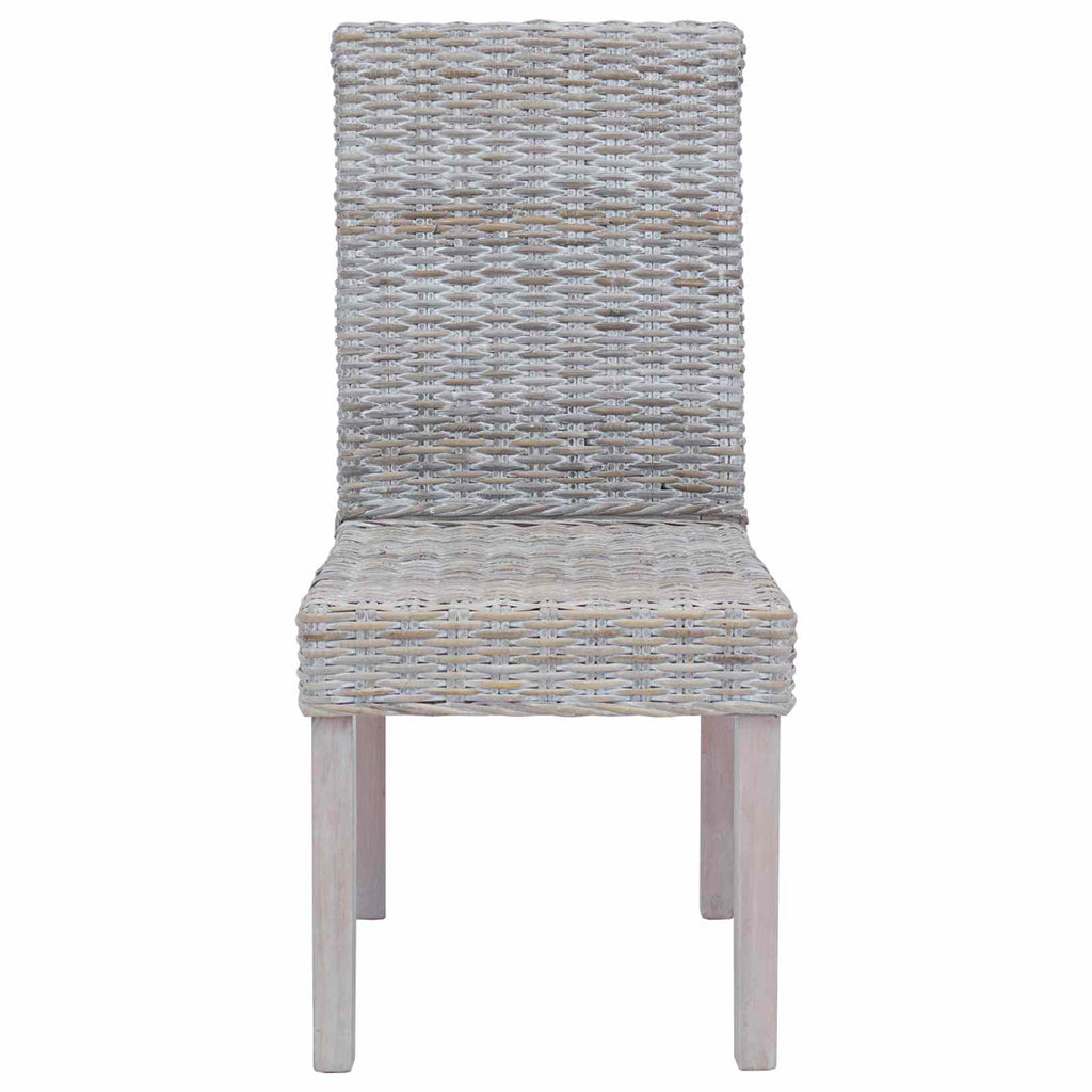 vidaXL Krzesło jadalniane 2 pcs Rattan Kubu i lite drewno mahoń